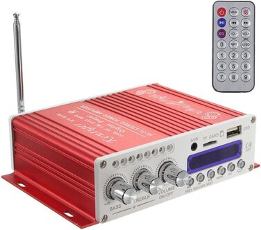 Міні Bluetooth Hi-Fi стерео аудіо підсилювач WINGONEER з бас-бустером, підтримка FM, MP3, TF, USB, DVD, 12V для авто і мотоцикла