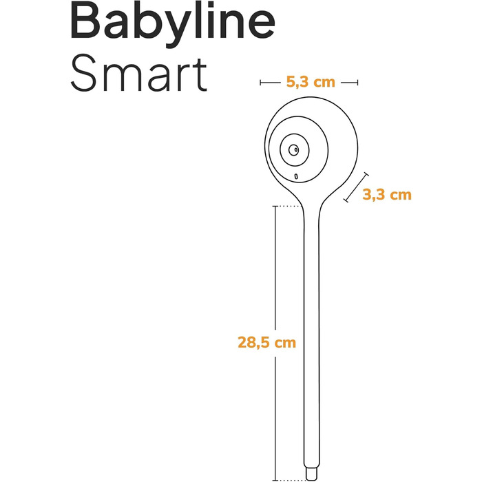 Дитячий відеомонітор Lionelo Care Babyline Smart з Wi-Fi, камерою, мобільним додатком та датчиками руху/звуку (білий)