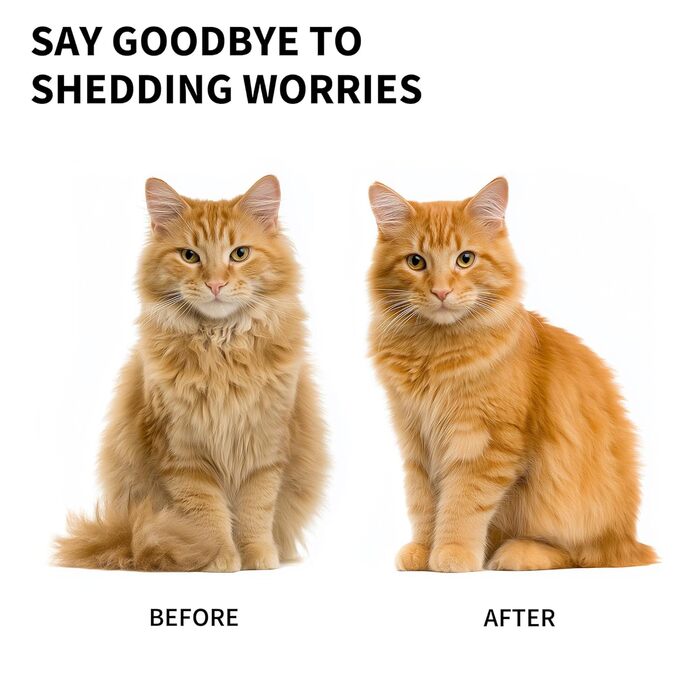 Щітка для собак та котів - двоколірна синьо-жовта, видаляє відмерле волосся та підшерсток, для собак та котів