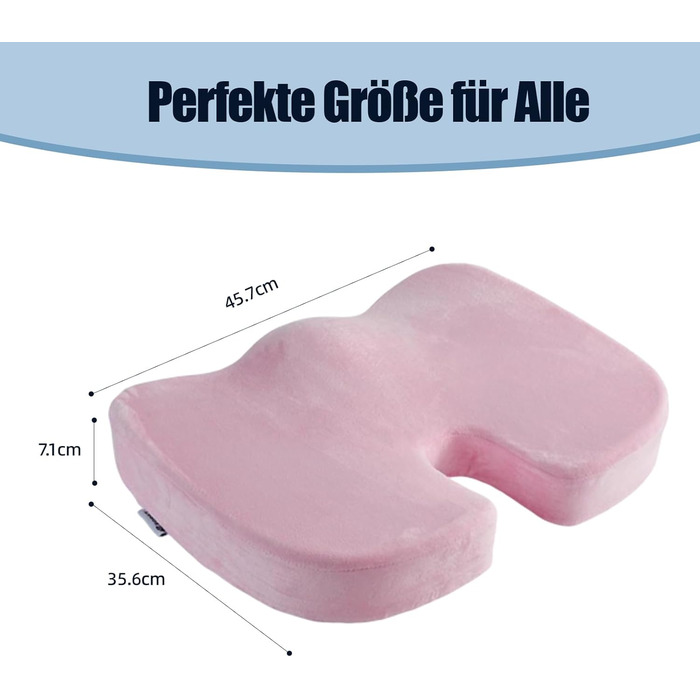 Подушка для спини та сидіння Egret з Memory Foam для офісного крісла та авто – рожева, з регульованими ременями, підтримка попереку, зняття болю та корекція постави