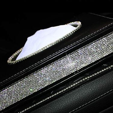 Скріпка для авто з кристалами та діамантами, чорна - аксесуар для салону