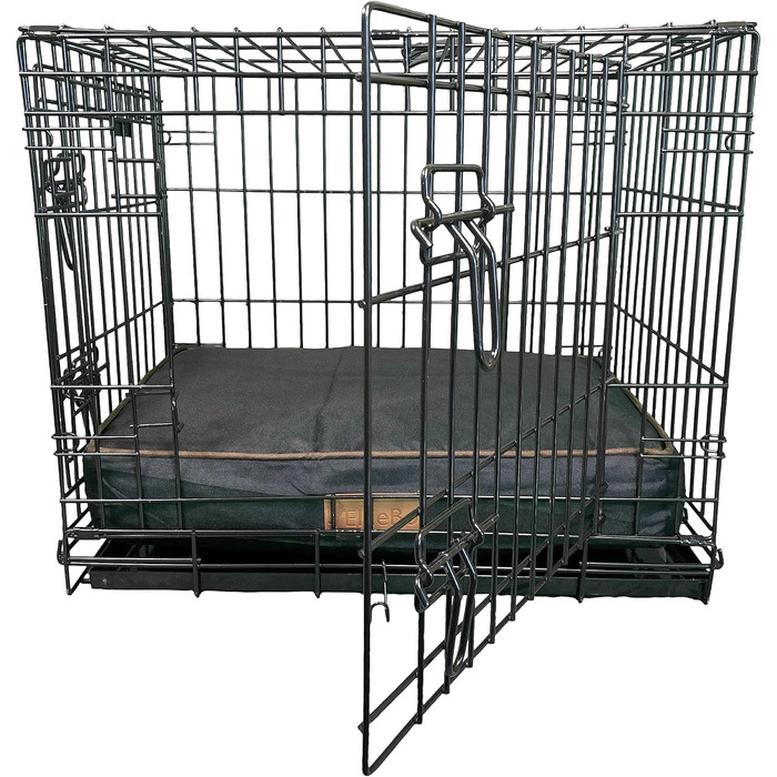 Ортопедичне ліжко для собак Ellie-Bo з Memory Foam, чорне, вологостійке, для клітки 76 см, розмір M - [71 x 48 x 6 см]