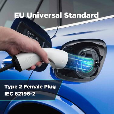 Кабель для зарядки електромобіля Type 2 11kW 6м CEE 6-16A 400V для всіх електро- та плагін-гібридних авто, білий