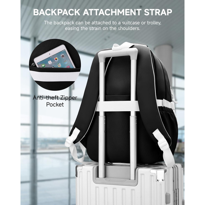 Шкільний рюкзак для підлітка: містка модель для дівчаток 3-5 класів, для середньої та старшої школи, зручний для подорожей та відпочинку (чорний)