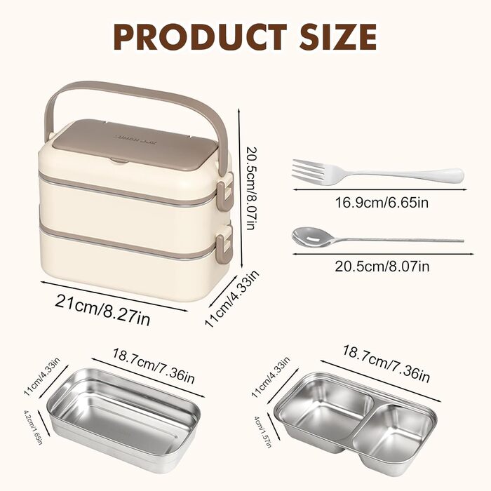 Ланчбокс Bento з нержавіючої сталі, прямокутний, витікання, великий об'єм, ізольований, для дорослих, мікрохвильова піч, для офісу та школи