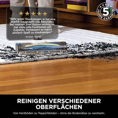 Пылесос Shark PowerPro IZ380EU: аккумуляторный, без мешка, для шерсти животных, аллергиков, ковров и твердых полов, с LED-подсветкой и шарнирным шлангом, Navy Blue (Java Metallic)