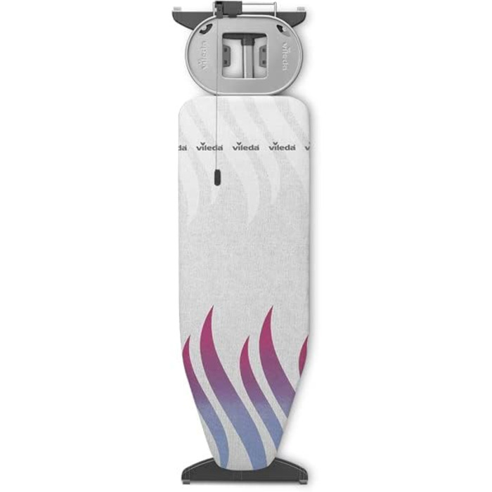 Гладильна дошка Vileda XXL з розеткою 130x44 см для парогенератора | Регульована висота 74–97 см, термостійке покриття Titan | Складана, стабільна, сертифікована TÜV (TOTAL REFLECT plus Ecoverpackung)