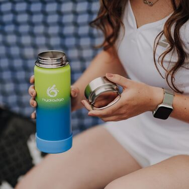 Фляга для води Hydro2Go Edelstahl 530 мл (Земля) – нержавіюча сталь, BPA-free, термофляга 12 год гаряче/24 год холодне, 3 кришки
