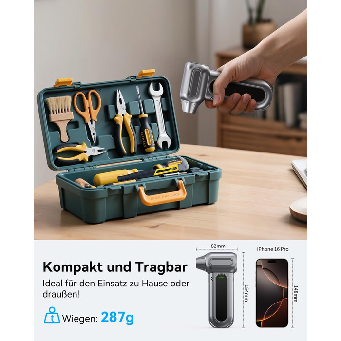 Електричний пилосос-піногенератор Orantronx Air Duster 200000 об/хв, 4-ступенева регулювання, акумуляторний, USB-зарядка, для ПК, клавіатури, авто, дивану, ноутбука, дому, вулиці