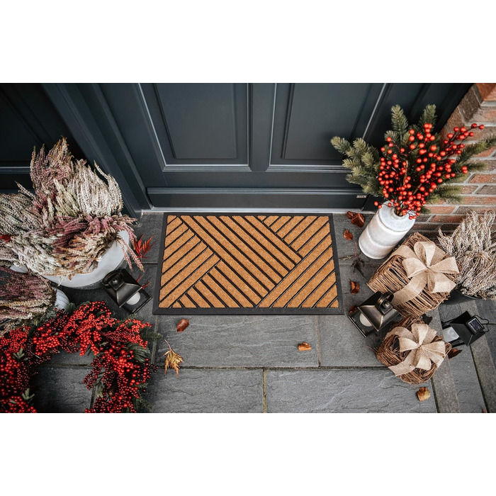 Килимок для входу Hanse Home кокосовий з гумовою основою 45x75 см для дому та вулиці