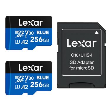 Карта пам'яті MicroSDXC Lexar Blue 256GB, швидкість до 160 МБ/с, UHS-I (набір 2 шт)