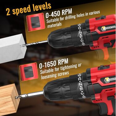 Акумуляторний шуруповерт CONETOOL 12V Set: 2 x 2000mAh, 35 Нм, 2 швидкості, 25+1 момент, 36 аксесуарів
