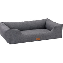 Софа-ліжко для собак MSS e.K. розміром 85 x 63 см, M-L, антрацит. Зручний корк для собак з знімним велюровим покриттям, м'якою підкладкою та пральним подушкою 85 x 63 x 25 см. Підходить для великих собак, цуценят.