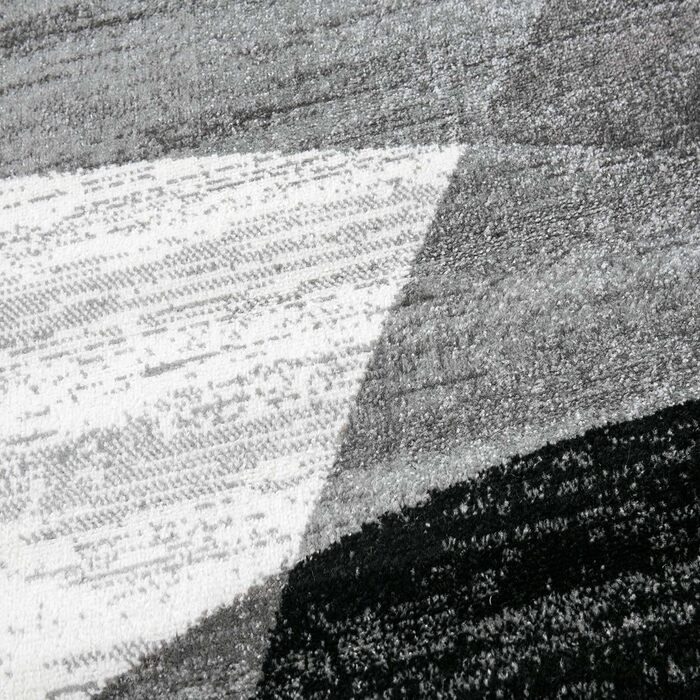 Килимок VIMODA з геометричним малюнком, зелений, сірий, чорний, короткий ворс, 60x110 см, для вітальні