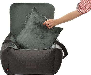 Автокрісло для собак та котів Bella Schwarz, чорний, штучна шкіра, 55x55 см, універсальне, миється