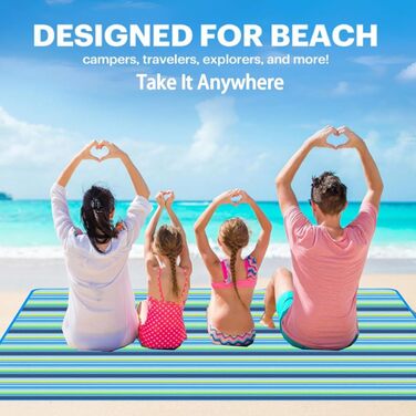 Водонепроникний плед для пікніка 203x145 см - великий, складний, для сім'ї та подорожей