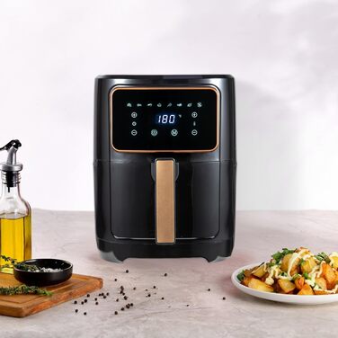 Фритюрниця без масла Bergner Copperly, 1800W, 6.9L, 8 програм, керамічне покриття, 80-200°C, таймер 30 хв