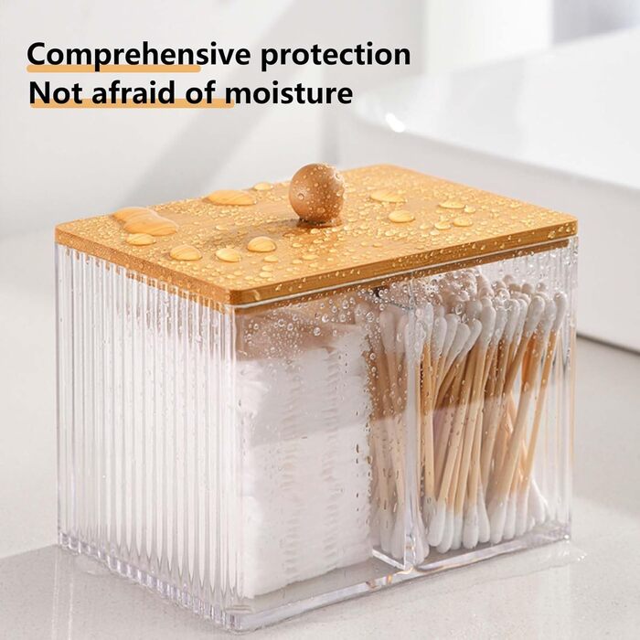 Диспенсер для ватних паличок 3 шт. Чорний, контейнер для ватних дисків та паличок, органайзер для ватного диска, бамбуковий диспенсер, органайзер для тампонів для ванної кімнати, туалетного столика, вітальні