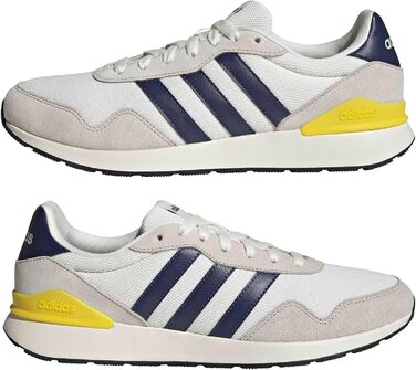 Кросівки Adidas Run 60s 4.0 для чоловіків (45 1/3 EU, білий, темно-синій, off-white)
