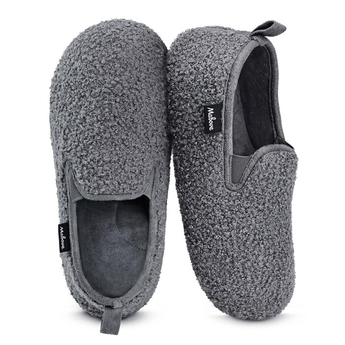 Тапочки жіночі зимові теплі з меморі-піною та антиковзкою підошвою, білі (38/39 EU, сірі)