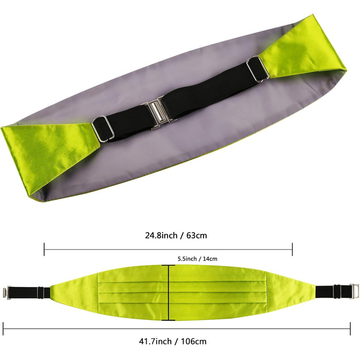 Метелик Alizeal чоловічий однотонний, з підтяжками та нагрудною хустинкою, подарунковий набір (132 - жовто-зелений)