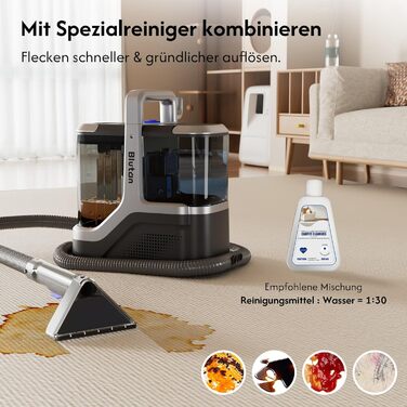 B Fluffy N6 Kit: Миючий пилосос 3-в-1 для м'яких меблів, килимів та диванів. Комплект з миючим засобом. Потужність 600W, 18kPa, 2.3L+1.2L резервуари.