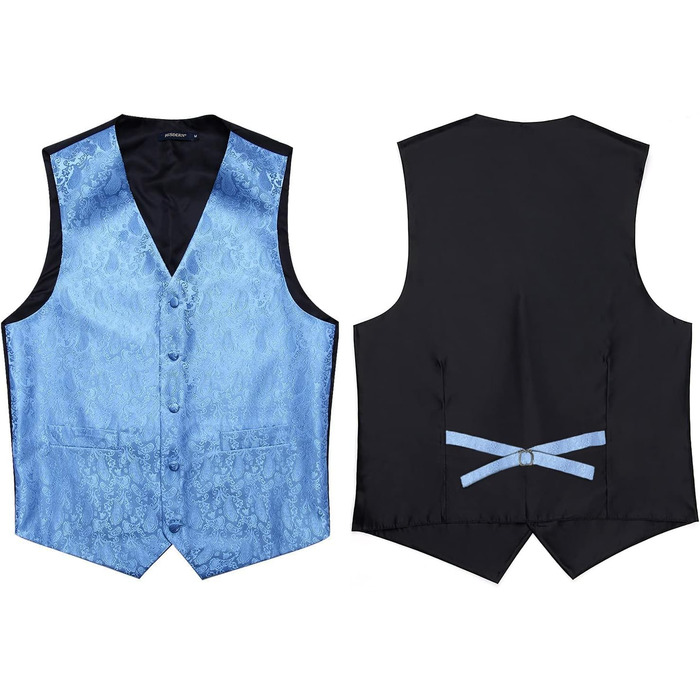 Жакет для костюма чоловічий світло-блакитний з паєтками, комплект з краваткою та нагрудником, елегантний блакитний костюмний жакет HISDERN, розмір M