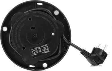 Електричний чайник LEHMANN з нержавіючої сталі 1,7л, 2200W, швидкий нагрів, подвійні стінки, автовимкнення та захист від перегріву, BPA-free, для дитячого харчування, чаю та кави, чорний