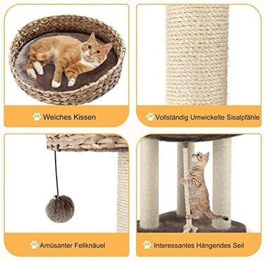 Дім-кігтечка для котів FANTASK з ліжками та активними іграми, кігтеточка-активіті, будиночок для котів