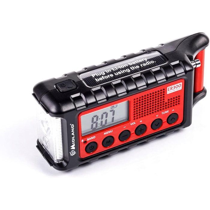 Радіо Midland ER300: аварійне радіо, Powerbank, FM/AM, динамо-ліхтарик, USB, акумулятор, C1173