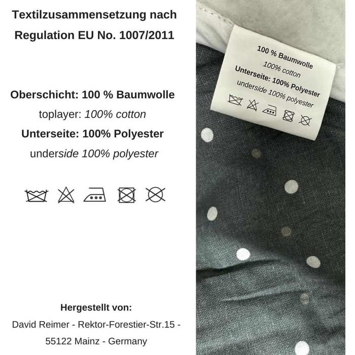 Чохол для прасувальної дошки 120x40 см - бавовна 100%, підходить для парової праски, товста підкладка, гумка та фіксатор, сірий/точки M