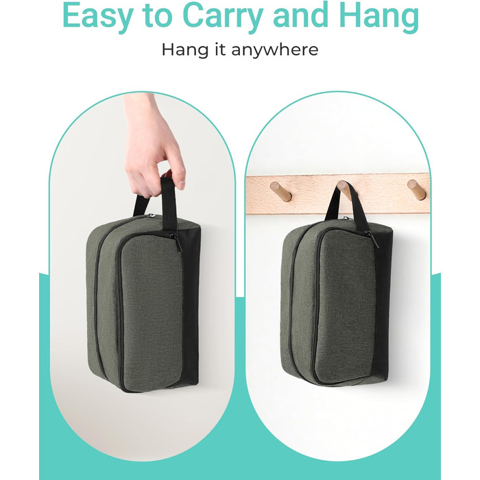 Чоловічий дорожній набір Elviros: органайзер для туалетних аксесуарів, косметичка для подорожей (зелений)