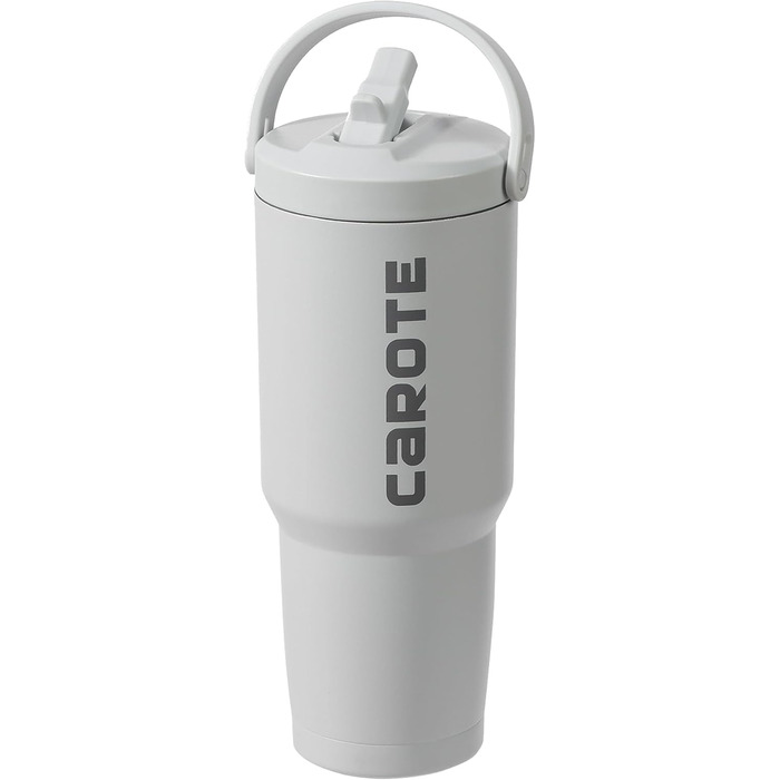 CAROTE Stainless Steel Water Bottle with Straw 960ml, Vacuum Thermos Flask with Flexible Lid, Leak-Proof, BPA-Free, Double-Walled Insulated Bottle for Hot and Cold Drinks