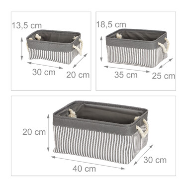 Relaxdays Storage Baskets - Set of 3 Sizes