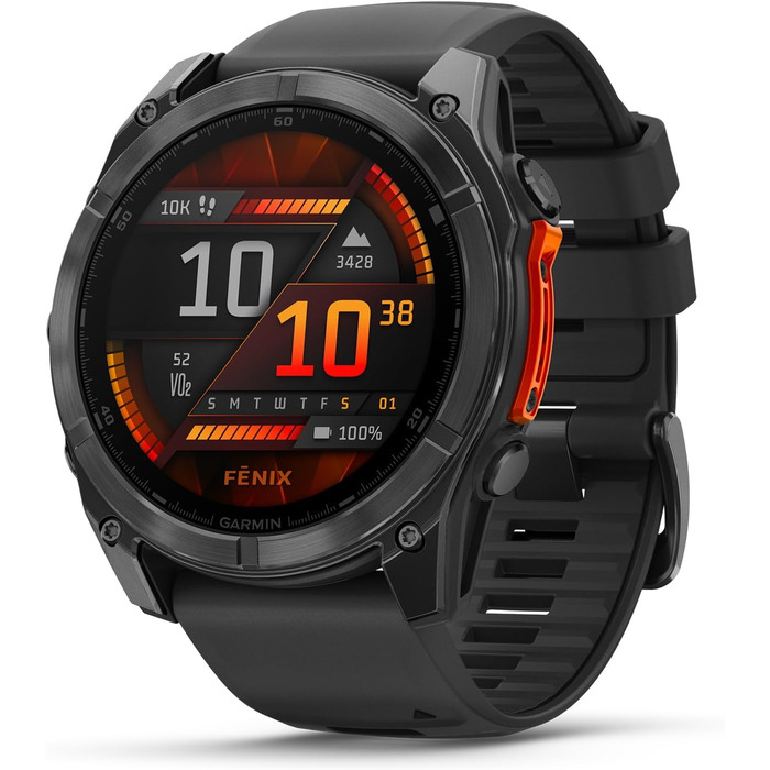 Розумний годинник Garmin fēnix 8 (51 мм) – чорний/сірий, AMOLED, 80+ спортивних функцій, GPS, EKG, TOPO-карти, до 10 днів роботи від акумулятора