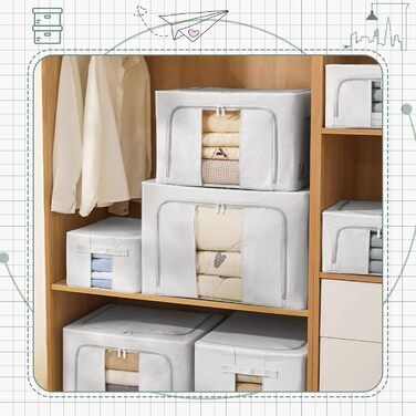 Органайзер для зберігання постільної білизни та одягу, 2 шт. (24L, сірий)