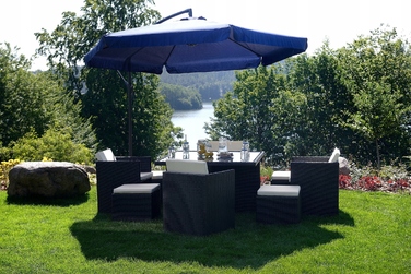 Садова парасолька з боковим стійкою Funfit Garden, синя, 350 x 250 см