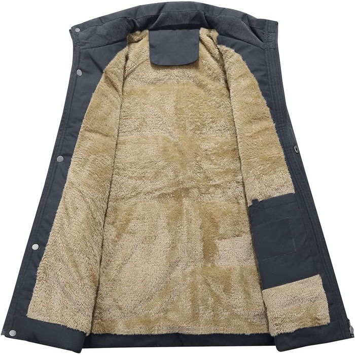 Тепла термопояс KEFITEVD для чоловіків, зимова жилетка з коміром, мисливська жилетка, флісова жилетка, однотонна робоча жилетка (L, темно-сірий)