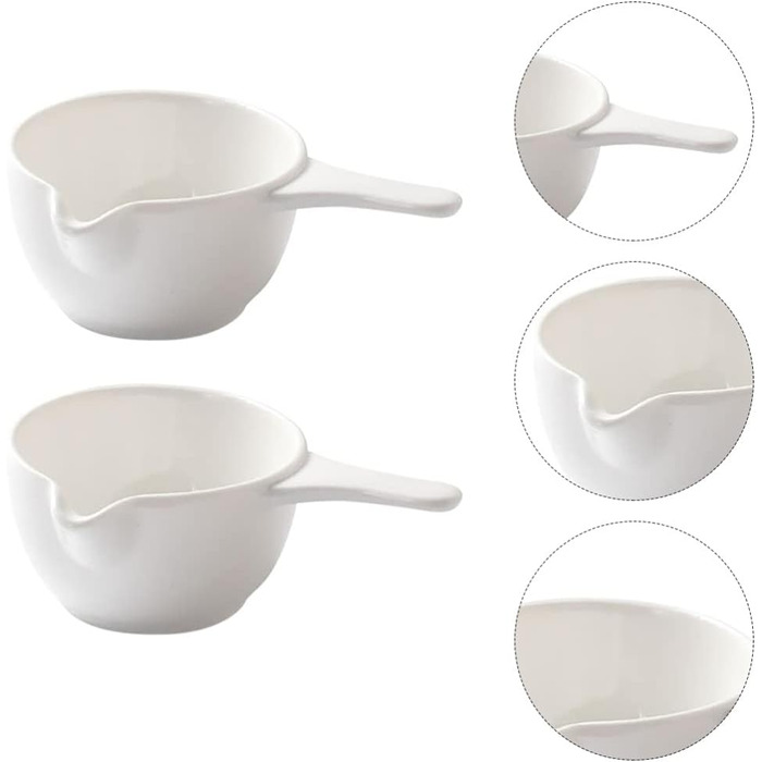 Cabilock 2Pcs Ceramic Sauce Boat Sauce Jug Sauce Bowl Dipping Bowl Porcelain Appetizer Dessert Plate for Salad Soy Tomato Sauce