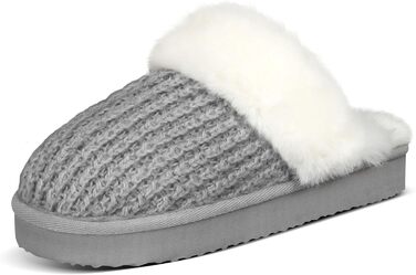 Тапочки жіночі зимові теплі PIZZ ANNU з плюшем, антиковзаюча підошва, платформа, з Memory Foam, для дому/на вулицю (42/43 EU, сірі)