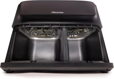 Фритюрниця повітряна Hisense HAF2700DCD, 2700 Вт, 11 л, 8 програм, антипригарне покриття, дисплей, енергоефективна, SyncServe, чорний, подвійний кошик