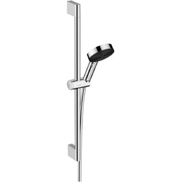hansgrohe Pulsify Select S Shower Set, water-saving showerhead with hose and holder, adjustable, hand shower with 3 spray patterns (Relaxation), Mattweiß (Chrome, 0.65m Set, 3 spray patterns)