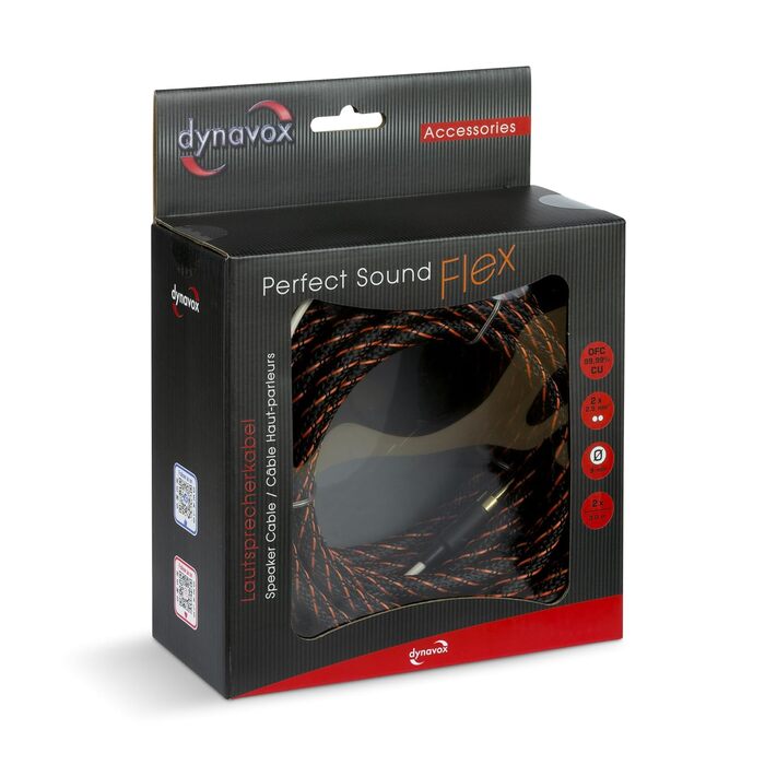Акустичний кабель Dynavox Perfect Sound Flex (пара, 3м) — HiFi кабель з позолоченими роз'ємами-бананами, безвтратна передача сигналу, високочиста мід OFC