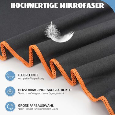 Набір з 3 рушників з мікрофібри (40x80 см) – швидковисихаючі, компактні спортивні рушники для подорожей, басейну, фітнесу, пляжу та спорту