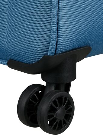 Валіза American Tourister Pulsonic Spinner L, розширювана, 81 см, 113/122 л, синя, поліестер