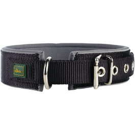 Нашийник для собак HUNTER Neopren Reflect чорний/сірий, широка, світловідбиваюча, для прогулянок