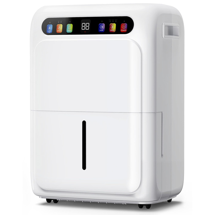 Електричний осушувач повітря з функцією сушіння білизни, тихий, з автоматичним контролем вологості, таймером, шланг 1м, для квартири до 120 м³, гарантія 10 років (20л)