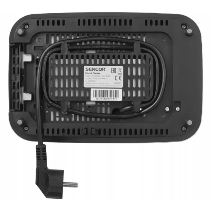 Тостер Sencor STS 0600BK, 1080 Вт, чорний (решітка для булочок, функція розморожування, 2 слоти)