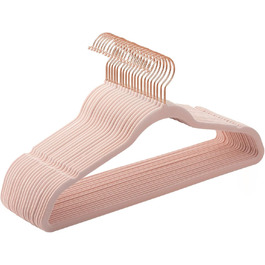 SONGMICS Плечики для одягу з оксамиту, 20 шт., для жакети, піджаки, костюми, 41,5 см, обертовий гачок 360°, білий, рожеве золото, CRF026W01 (рожевий)