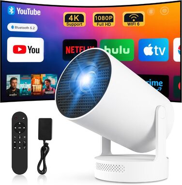 Портативний проєктор 4K з Wi-Fi 6/BT5.0, 170 ANSI люмен, Android 11 (HY300Plus)